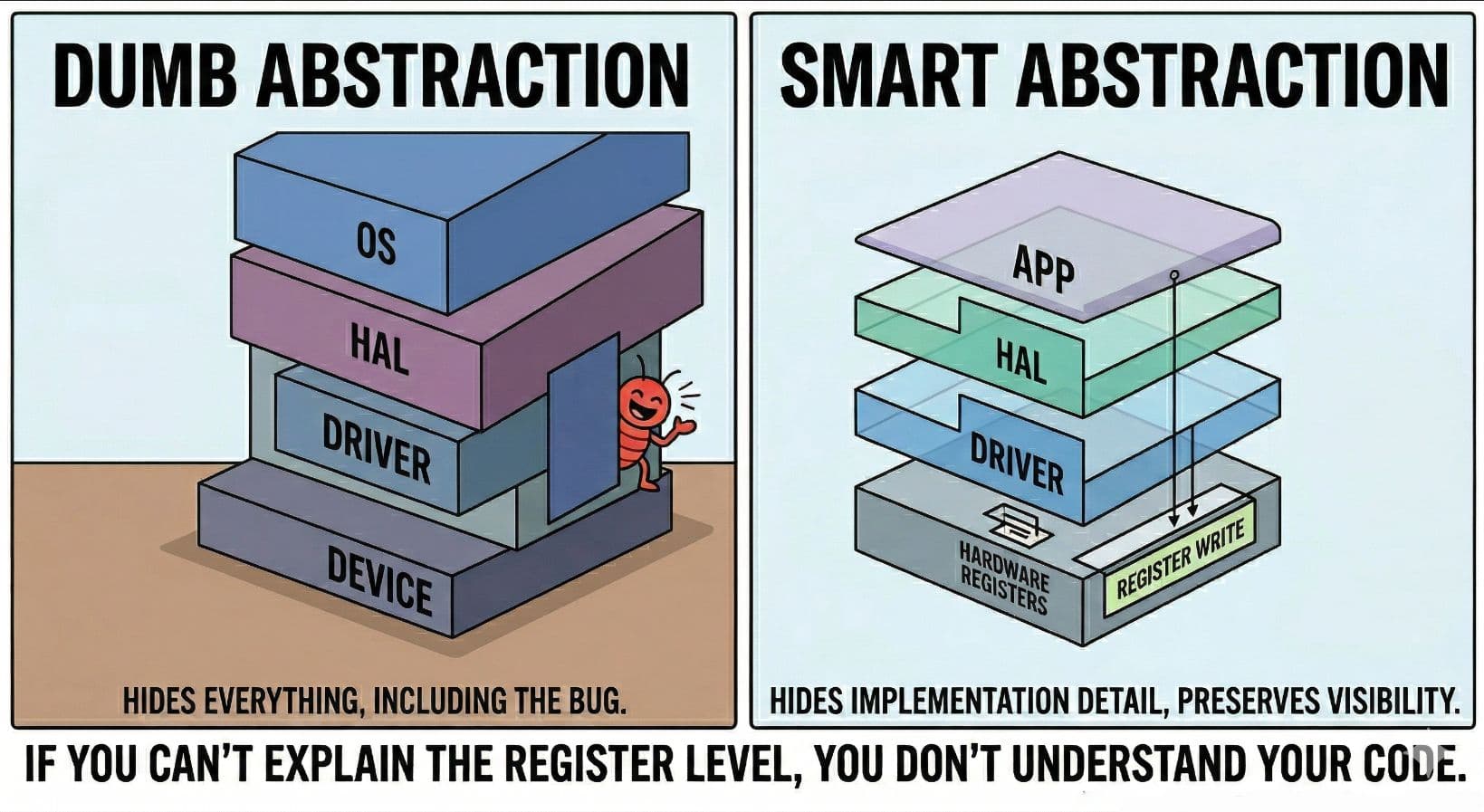 Abstraction with debugging visibility