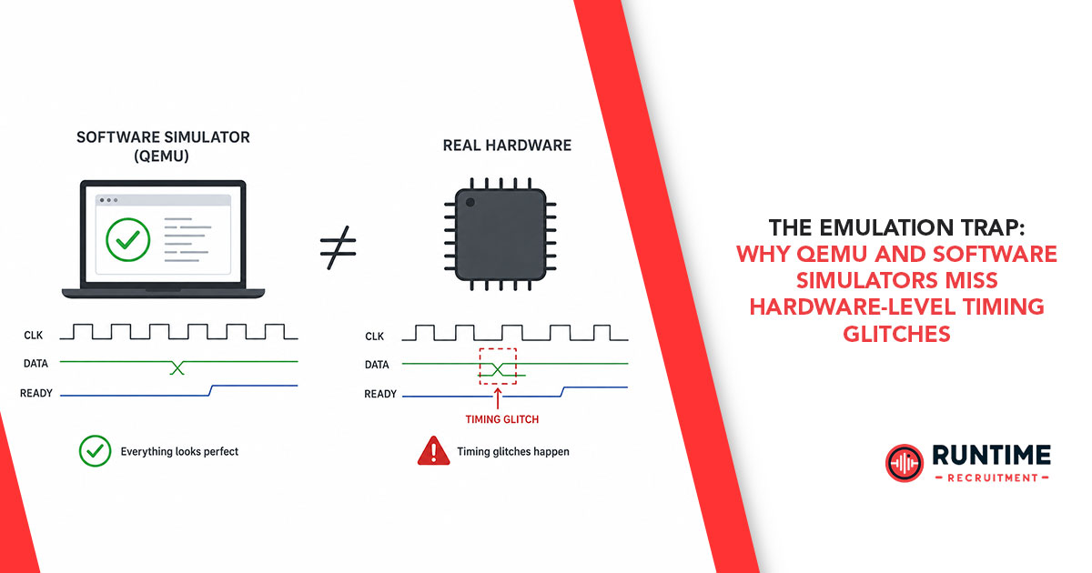 The Emulation Trap: Why QEMU and Software Simulators Miss Hardware-Level Timing Glitches