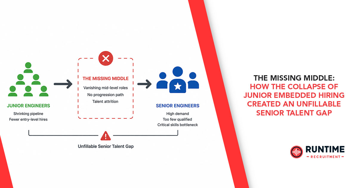 The Missing Middle: How the Collapse of Junior Embedded Hiring Created an Unfillable Senior Talent Gap